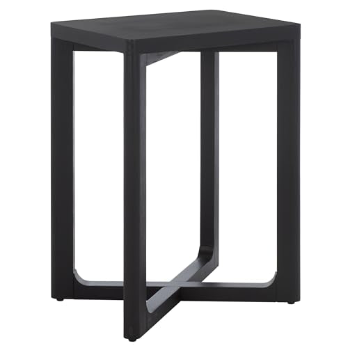 SAFAVIEH Home Collection - Akai Accent Table, Black Side Table with Cross Base, Fully Assembled (ACC2400B) - color: Black