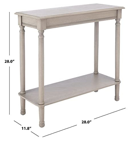 SAFAVIEH Furniture - Tinsley Rectangle Console Table - Greige - Solid Wood - Farmhouse Turned-Leg Design - Ideal for Entryway, Living Room, Hallway, 28"W x 11.75"D x 28"H (CNS5724A) - color: Greige