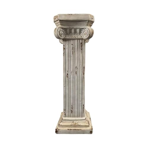 38.18" Tall Roman Column Pedestal Plant Stand with Base, Greek Style Pillar Sculpture Display Stand, Magnesium Oxide Large Decorative Pedestal for Indoor Outdoor Garden Patio Wedding Party Decor