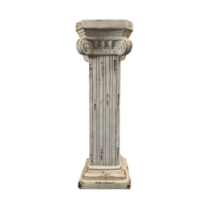 38.18" Tall Roman Column Pedestal Plant Stand with Base, Greek Style Pillar Sculpture Display Stand, Magnesium Oxide Large Decorative Pedestal for Indoor Outdoor Garden Patio Wedding Party Decor