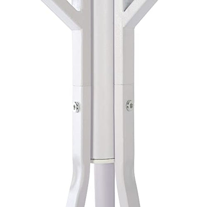 HOME BI Coat Rack Hat Stand Free Standing Display Hall Tree Metal Hat Hanger Garment Storage Holder with 9 Hooks for Clothes Hats and Scarves in White,17.72" Wx17.72 Dx70.87 H - color: White