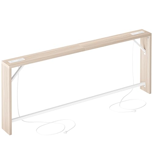 TIQLAB Sofa Table, 79 inch (1.2'' Thick Tabletop) Long Console Table Behind Couch, Narrow Entryway Table with Angled Metal Frame, Industrial Console Table for Entryway, Light Walnut - color: Light Walnut, size: 79''L x 5.9''W x 31.5''H
