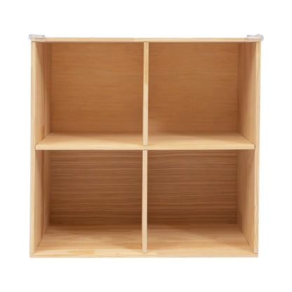 4 Cube Storage Organizer, Solid Wood Bookshelf, Vertical or Horizontal Bookcase, Open Cube Book Shelf, 23.6 in Cubes Organizer for Bedroom, Living Room, Office (23.6 X 11.8 X 23.6 in) - size: 23.6 X 11.8 X 23.6 in