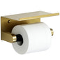 Alise Toilet Paper Holder Adhesive Toilet Paper Roll Holder SUS304 Stainless Steel Toilet Paper Holder with Shelf Spring Loaded Tissue Holder Wall Mount(Adhesive or Screw),Gold and Black Finish - color: Gold and Black, size: with Shelf