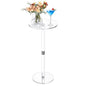 9.8" Round Clear Acrylic End Table - Modern Small Space Side Table for Living Room, Bedroom, Office, Outdoor | Sturdy, Easy to Install, Multi-Purpose - size: Small-9.8in
