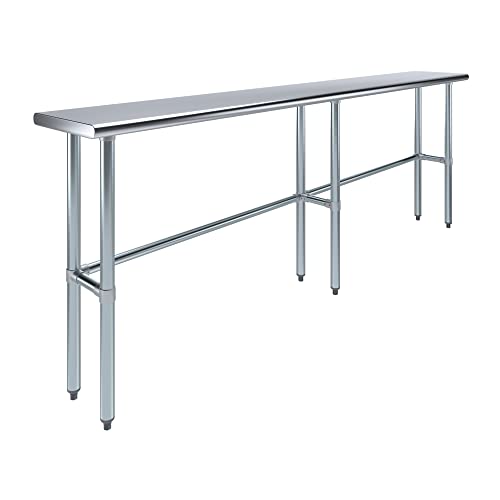14 in. x 96 in. Open Base Stainless Steel Work Table | Residential & Commercial | Food Prep | Heavy Duty Utility Work Station | NSF - size: 96 in. Length x 14 in. Width