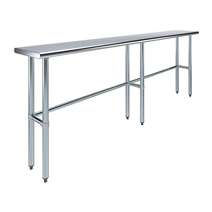 14 in. x 96 in. Open Base Stainless Steel Work Table | Residential & Commercial | Food Prep | Heavy Duty Utility Work Station | NSF - size: 96 in. Length x 14 in. Width