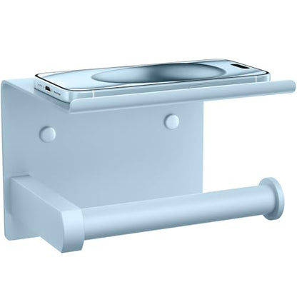 Toilet Paper Holder with Shelf Wall Mounted Toilet Paper Roll Dispenser | Heavy Duty Stainless Steel Sky Blue - color: I-sky Blue