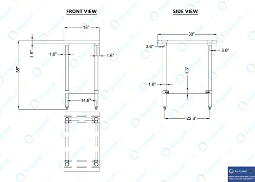 30 in. x 18 in. Open Base Stainless Steel Work Table | Residential & Commercial | Food Prep | Heavy Duty Utility Work Station | NSF - size: 18 in. Length x 30 in. Width