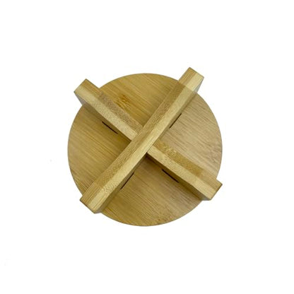 Short Round Wooden Plant Stand Indoor Desktop Flower Pedestal Stand Wood Decor Risers for Small Plants Display(4.5 Inch)