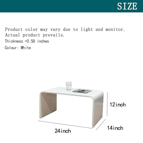 Acrylic 24" Desk-Multipurpose Modern Furniture for Use as Lap desks,Side/End Table in Living Rooms, Bedrooms and Offices,14" D x 24" W x 12" H (White) - size: White