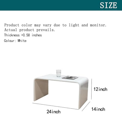 Acrylic 24" Desk-Multipurpose Modern Furniture for Use as Lap desks,Side/End Table in Living Rooms, Bedrooms and Offices,14" D x 24" W x 12" H (White) - size: White