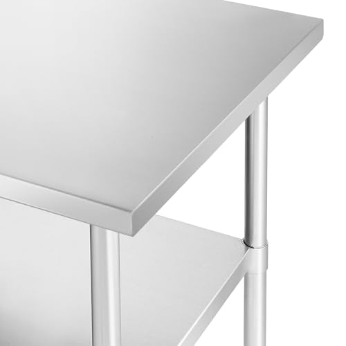 KUTLER Stainless Steel Table 24 x 36 Inches, NSF Heavy Duty Commercial Kitchen Prep and Work Table with Undershelf for Restaurant, Hotel, Home - size: 24" x 36"