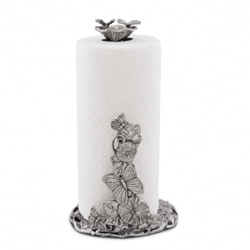 Arthur Court Butterfly Paper Towel Holder - Decorative Aluminum Design for Kitchen Countertop - 13 Inch Tall with Weighted Base - size: Butterfly