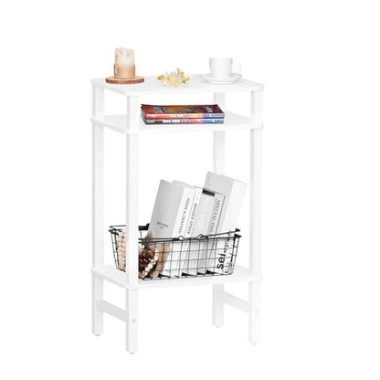 YUFAM Side Table End Table Tall Night Stand 3-Tier for Living Room Bedroom Bathroom Office Furniture White - color: White, size: 3 Tier