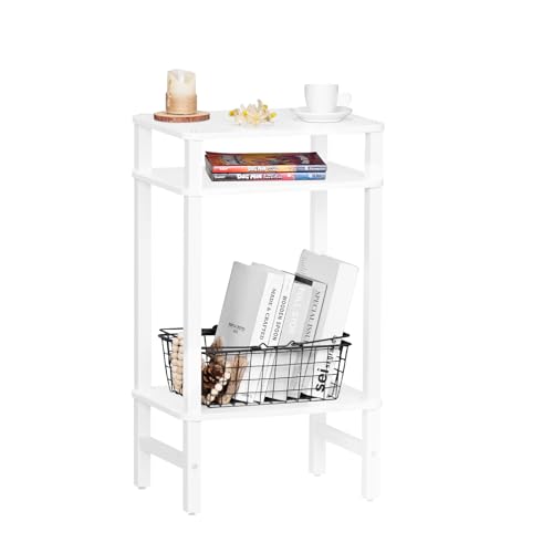 YUFAM Side Table End Table Tall Night Stand 3-Tier for Living Room Bedroom Bathroom Office Furniture White - color: White, size: 3 Tier