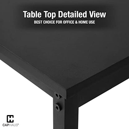 CAPHAUS 32 Inch Modern Computer Desk for Home Office, Gaming & Small Spaces - Easy Assembly, P2 Particle Board, Steel Legs, 220 lbs, Black - size: 32 inch