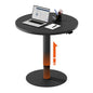 24" Pneumatic Height Adjustable Round Side Table, Gas Lift Pedestal Drink End Table, Small Accent Nightstand for Living Room Sofa Couch, Black - color: Black, size: 23.62"