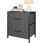 Small Dresser with 2 Drawers Fabric Nightstand for Bedroom Night Stand Bedside Table with Wood Top End Table for Small Space, Apartment, Hallway, Entryway, Metal Frame - color: Grey