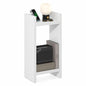 Furinno Viola Tall Side Table, 2-Tier Modern End Table with Open Shelf, 1.2-Inch Extra Thick Frame Night Stand, Open Back Bedside Table, Easy Assembly, for Living Room, Bedroom, White - size: 2-Tier, 31" Tall