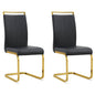 Baysitone Modern Dining Chairs Set of 2, Side Dining Room Chairs with Golden Legs, Kitchen Chairs with Faux Leather Padded Seat High Back for Dining, Kitchen, Living Room, Black - color: Black With Gold Leg, size: Set of 2