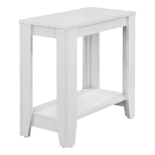 Pemberly Row Rectangular Accent Table, 23.75 in L x 11.75 in W x 22 in H, White Finish, Two-Tier Design with Lower Shelf, Sturdy Side or End Table for Living Room, Bedroom, Office - color: White