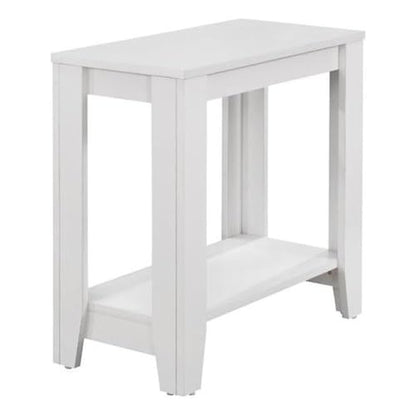 Pemberly Row Rectangular Accent Table, 23.75 in L x 11.75 in W x 22 in H, White Finish, Two-Tier Design with Lower Shelf, Sturdy Side or End Table for Living Room, Bedroom, Office - color: White
