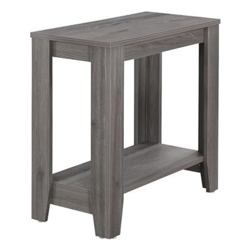 Pemberly Row Accent Table, Rectangular Grey Wood Look, 23.75 x 11.75 x 22 in, Two-Tier Design, Sturdy Side Table for Living Room, Bedroom, Home Office or Den, Lamp or Nightstand Use - color: Grey