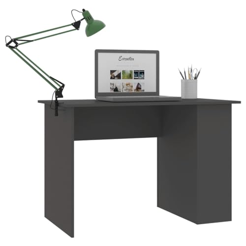Modern Engineered Wood Desk with Sleek Gray Finish, Spacious 43.3 x 23.6 Inch Workspace for Home Office, Study, and Writing Tasks, Durable and Easy to Maintain - color: Grey