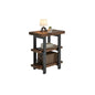 Alaterre Furniture Pomona Solid Wood 3-Tier End Table, Rustic Brown, 20” | Small Side Table or Nightstand with Storage Shelf and Metal Legs, Rustic Farmhouse Chair Side Table for Living Room & Bedroom - color: Rustic Brown