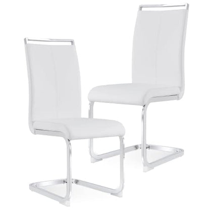 Baysitone Modern Dining Chairs Set of 2, Side & Kitchen Chairs with Faux Leather Padded Seat High Back, for Dining, Kitchen, Living Room - White - color: White, size: Set of 2