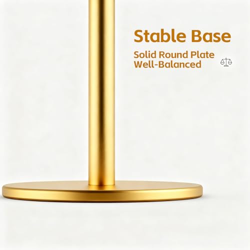 Stainless Steel Brushed Gold Hand Towel Stand, 13 Inch | Freestanding Countertop, For Bathroom Vanity Kitchen, Holds 2 Towels, Rust-Resistant, Easy Install - color: Brushed Gold