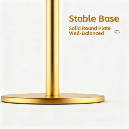Stainless Steel Brushed Gold Hand Towel Stand, 13 Inch | Freestanding Countertop, For Bathroom Vanity Kitchen, Holds 2 Towels, Rust-Resistant, Easy Install - color: Brushed Gold