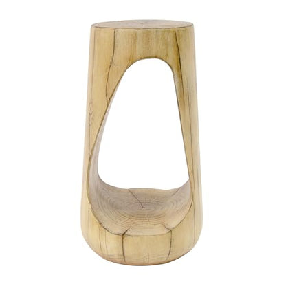 Merax Hollow MGO Accent Side Table, Unique Modern End Table with Wide Pedestal & Tabletop, Small Drink Tables for Living Room, Bedroom Night Stand Bedside Table, No Assembly Required, Natural - color: Natural, size: Hollow Design
