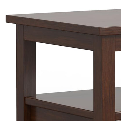SIMPLIHOME Warm Shaker End Table - 20 inch Wide Solid Wood Side Table in Russet Brown, Transitional Accent Table for Living Room with Drawer and Lower Shelf - color: Russet Brown, size: 20 inch, style: End Table