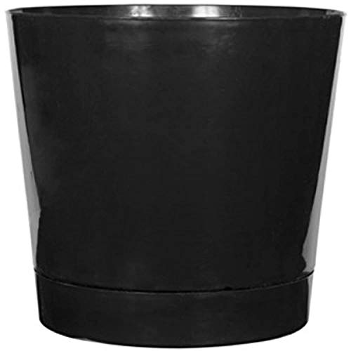 Root & Vessel Majestic Full Depth Round Cylinder Pot, Glossy Black, 10-Inch (10108) - color: Black, size: 10 Inch