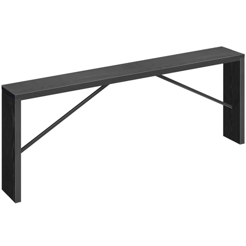 MAHANCRIS Console Table, 78.7" Long Sofa Table Behind Couch, Narrow Entryway Table, Farmhouse Dining Table with Angled Metal Frame, Industrial Console Table for Entryway, Black CTHB20801 - color: Black, size: 78.7''L x 9.1''W x 31.5''H