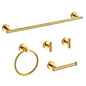 Brushed Gold Bathroom Hardware Set 5 Piece with Towel Racks for Bathroom, SUS304 Stainless Steel Bath Towel Bar Set, 24 Inch Wall Mounted Accessories Kit… - color: Brushed Gold