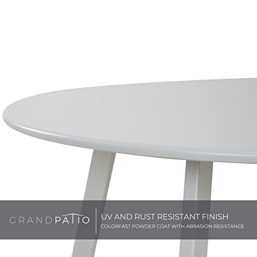 Grand patio 28-inch Outdoor Steel Coffee Table, Round Patio Side Table, Great for Backyard Patio Deck, White - color: White, style: 1 PC