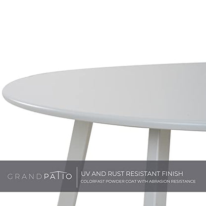Grand patio 28-inch Outdoor Steel Coffee Table, Round Patio Side Table, Great for Backyard Patio Deck, White - color: White, style: 1 PC
