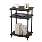 THUMEYE 3-Tier Side Table, 15.7”x11.8”x23” Space-Saving End Table with Solid Wood Legs, Tool-Free Assembly Nightstand for Bedroom Living Room, Black - color: Black