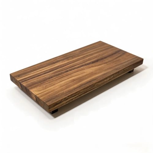 16" Acacia Wood Riser Pedestal Stand, Farmhouse Large Display Riser for Kitchen Counter Bathroom Sink, Multi-purpose Wood Stand for Plant, Candle, Jewelry, Vanity Tray, Coffee Bar Decor - color: acacia16