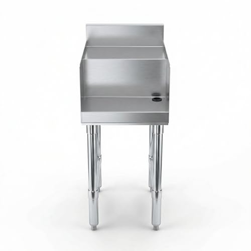Commercial Underbar Blender Station 18.5 in. x 14 in. x 30 in. Stainless Steel Flat Top with Side Splashes NSF, Bar Prep Station with Grommet Hole for Blender Cords - size: 18 in. x 14 in.