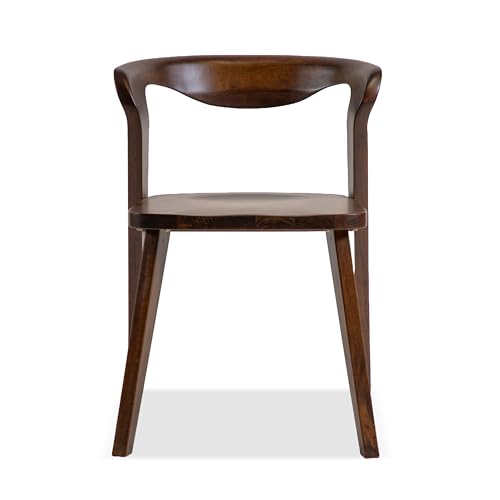 Furniture of America Nazaen III Mid-Century Modern Wood 21.5-inch Side Chairs with Rounded Backrest and Semi-Handmade for Home Kitchen, Dining Room, Rich Walnut (Set of 2) - color: Rich Walnut, size: Style 3