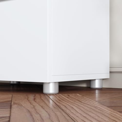 Modern Nightstand with 2 Drawers, Modern Handleless Bedside Table for Small Spaces, Compact Wood End Table for Bedroom, White 15.7" W x 11.6" D x 18.9" H