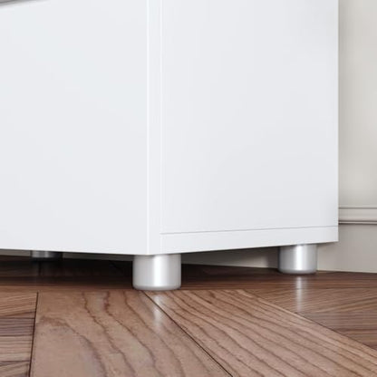 Modern Nightstand with 2 Drawers, Modern Handleless Bedside Table for Small Spaces, Compact Wood End Table for Bedroom, White 15.7" W x 11.6" D x 18.9" H
