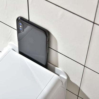 simpletome Toilet Paper Holder Wall Mount with Shelf Waterproof Adhesive or Drilling Install (White, ABS Plastic) - color: White, size: ABS Plastic
