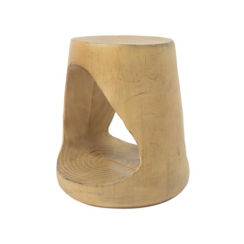 Merax Hollow MGO Accent Side Table, Unique Modern End Table with Wide Pedestal & Tabletop, Small Drink Tables for Living Room, Bedroom Night Stand Bedside Table, No Assembly Required, Natural - color: Natural