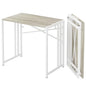 Lutown-Teen Small Folding Desk 35 inch, No Assembly Required Small Office Desk, Writing Gaming Computer Camping Table, Beige - color: Beige, size: 35 Inch