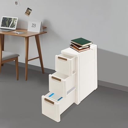 Narrow Storage Deep Cabinet, Space-Saving Mobile Slim Plastic Bathroom Storage Cart, Organizer Cart with Wheels for Office Classroom Bedroom, Easy Assembly & Removable Drawers (3-Tier) - size: 3-Tier